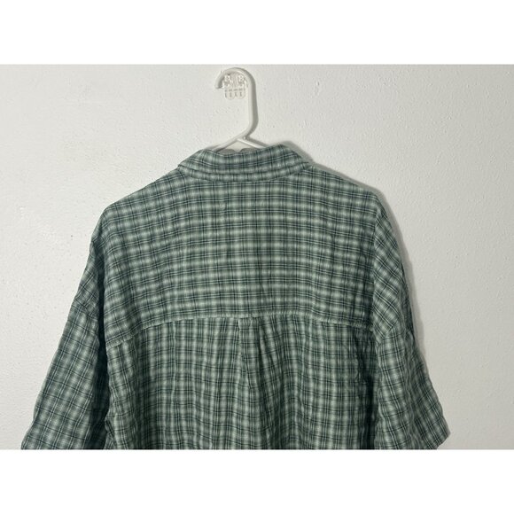 NWT Green Hollister Plaid Button Down Short Sleeve Shirt Men’s - Picture 8 of 13